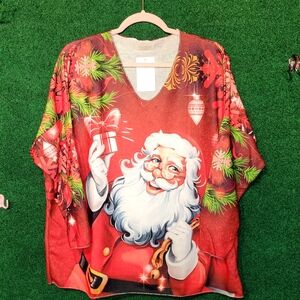 🔥867 NWT Loowie Festive Santa Claus Top
